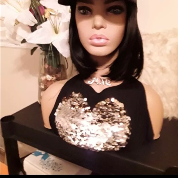 Baseball cap with bob brown style hair NWT main image 9